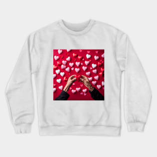 celebrating Valentines day, random floating love hearts Crewneck Sweatshirt